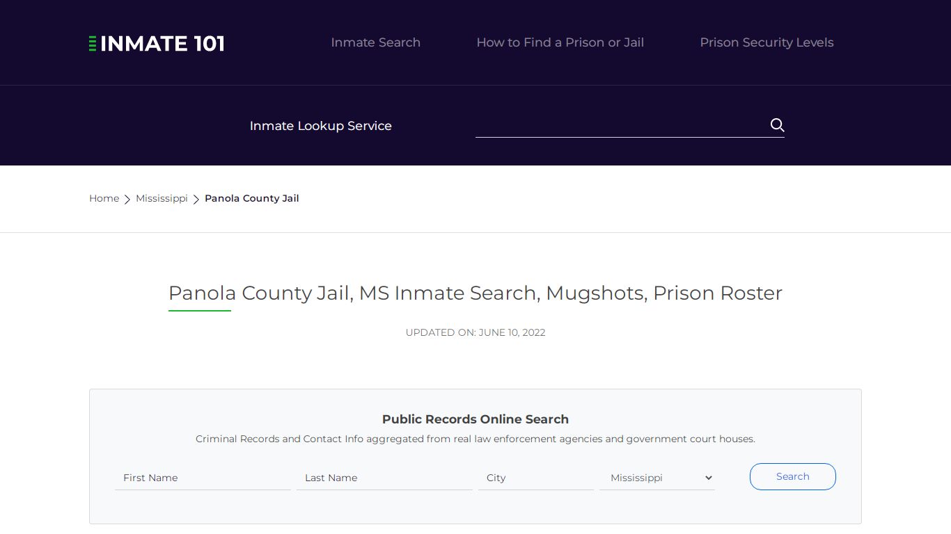 Panola County Jail, MS Inmate Search, Mugshots, Prison Roster